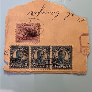 Vintage Blue and Brown Home Design Stamps